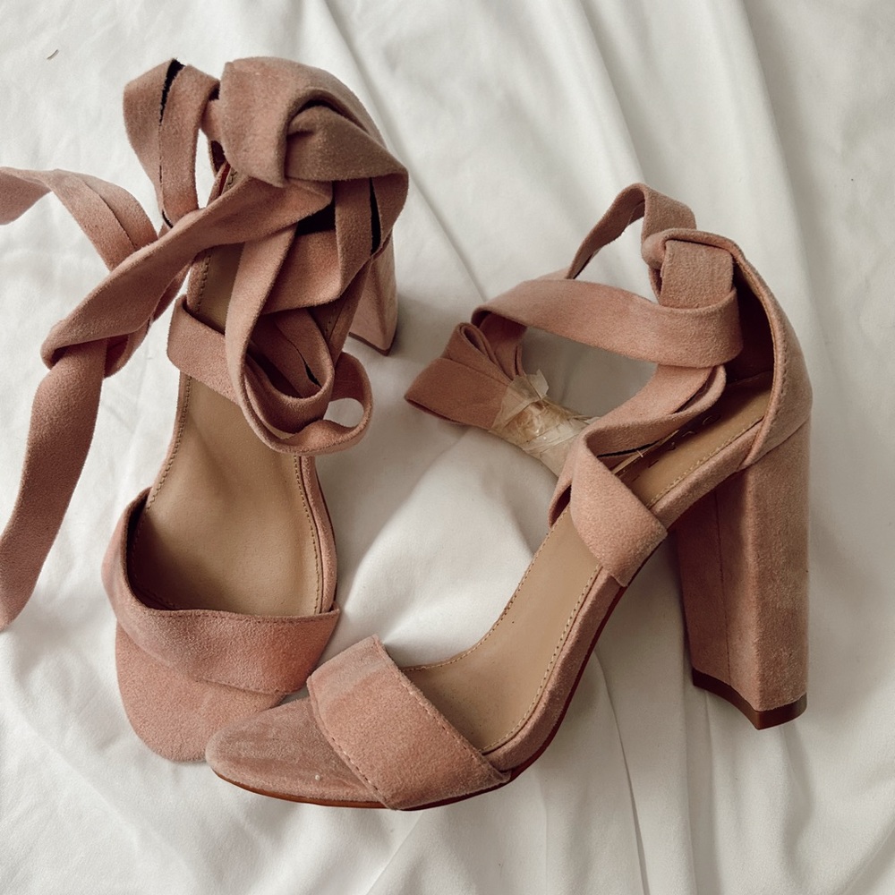 Pink Shop Impressions Block Heel tie up